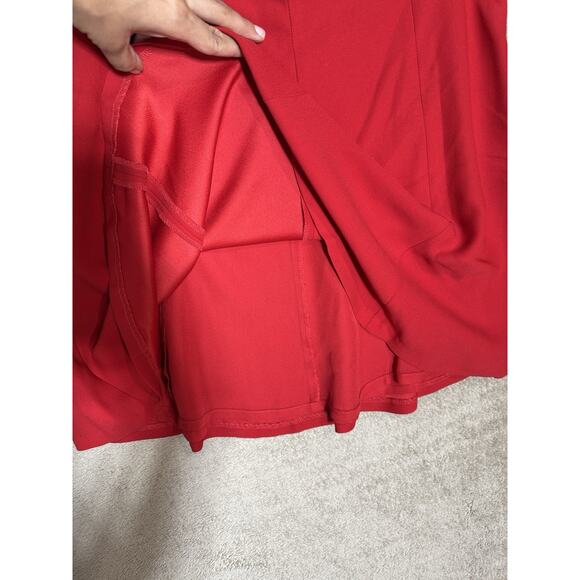 NWT LAUREN Ralph Lauren Skater Red Skirt 8 Lined Preppy Holiday Fit & Flare - Picture 3 of 8